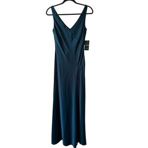 Lauren Ralph Lauren Satin Dress Women's 6 Green Gown Maxi Sleeveless New